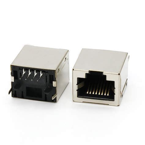 180degree Dip Type 1x1 Port Rj45 8p8c Female Connector