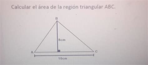 Calcular El Area De La Region Triangular ABC A 40 B 50 C 60