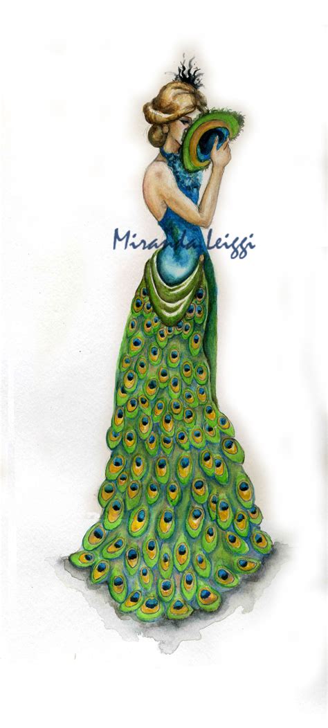 Peacock Fashion Illustration Sketches Dresses Fashion Design