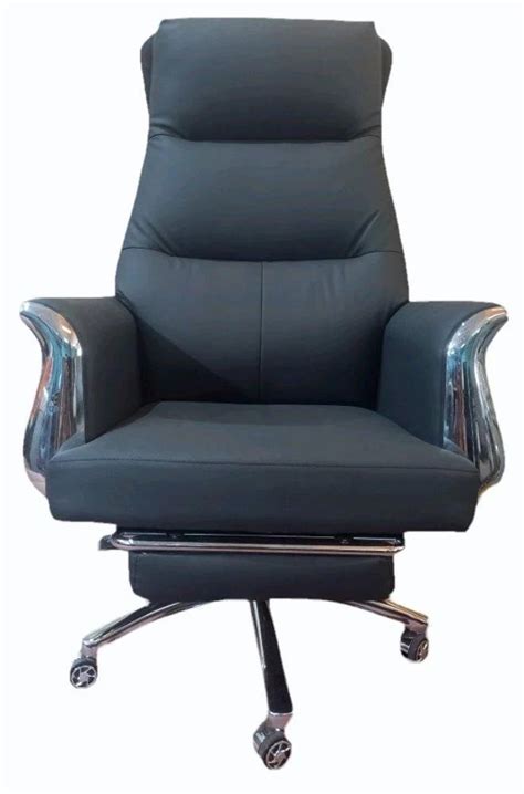 Rexine Black High Back Revolving Boss Chair For Office Fixed Arm At