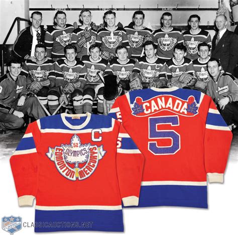 Billie Dawe Edmonton Mercurys Team Canada Jersey - 1952 Olympics ...