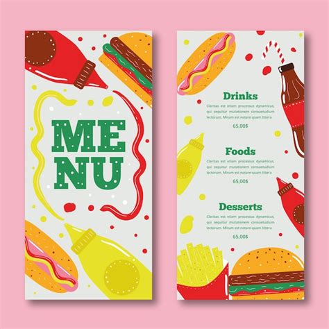 Plantilla De Men Colorido Restaurante Vector Gratis