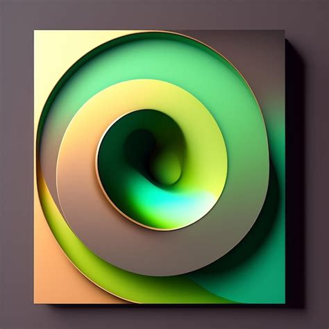 Una Colorida Obra De Arte En Espiral Con Un Dise O En Espiral Verde Y