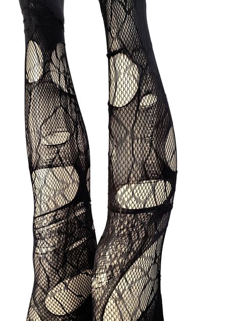 Spider Web Goth Tights Tattered Torn Tights Fishnet Tights Etsy