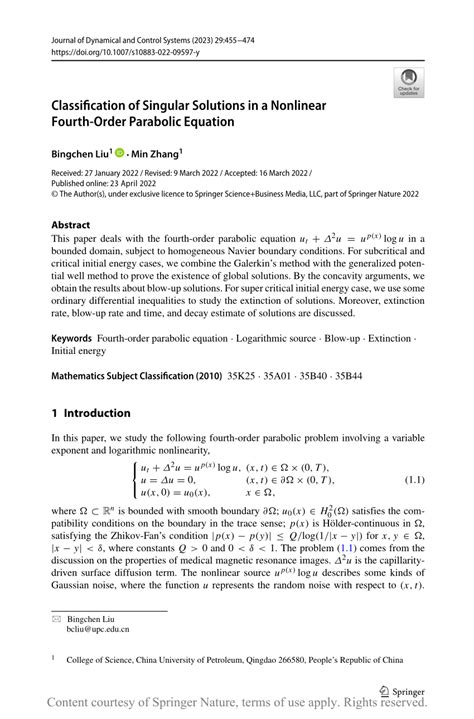 Classification Of Singular Solutions In A Nonlinear Fourth Order