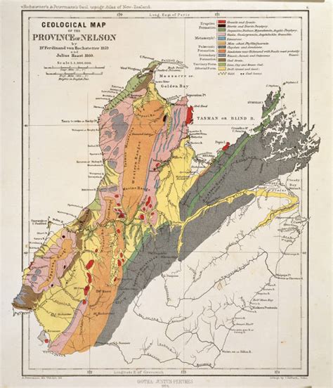 Geological Map Of The Province Of Nelson By Dr Ferdinand Von