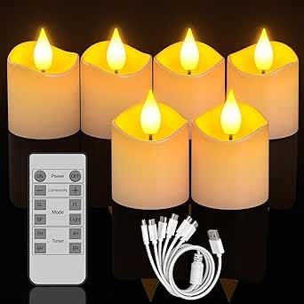 Soulbay Rechargeable Tea Lights Packs Battery Led Flameless Tea