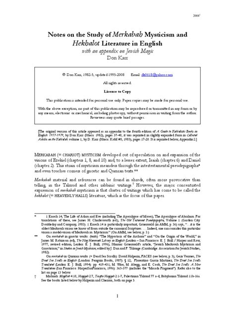 Hekhalot Literature In English Pdf Kabbalah Religious Texts