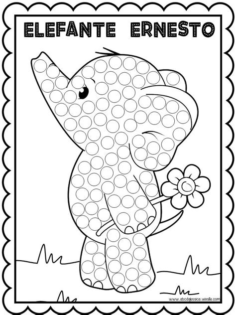 Elefante Ernesto Para Colorir Pintura Cotonete Atividades De