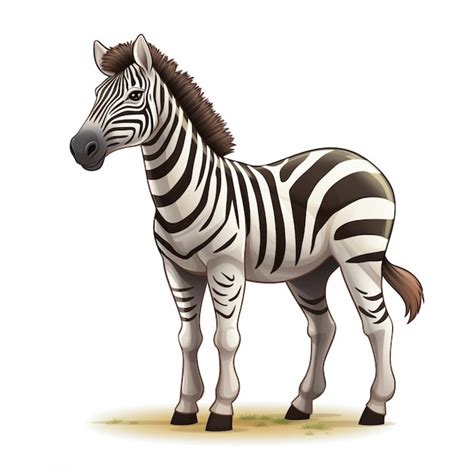 Ilustración vectorial de dibujos animados de Zebra 2d en fondo blanco h