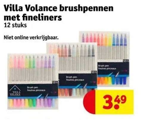 Villa Volance Brushpennen Met Fineliners 12 Stuks Aanbieding Bij