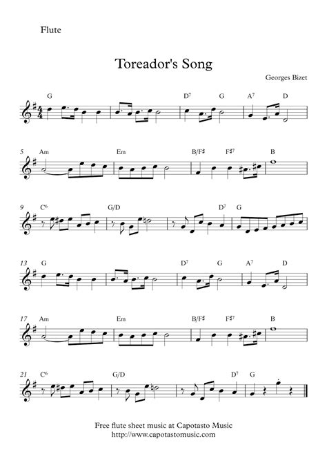 Sheet Music For Flute Popular Songs