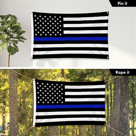 G128 Thin Blue Line Flag 3x5 Ft Printed 150d Poly 4 Corner Grommets Ebay