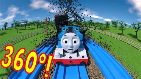 360º Tomica Thomas And Friends Coal Trucks Smash Into Thomas Youtube