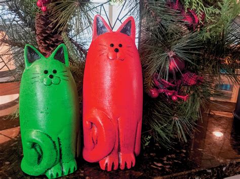 Cat Garden Statues Custom Color Cat Figures Garden Decor | Etsy