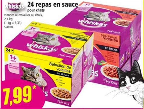 Promo Whiskas Repas En Sauce Pour Chats Chez Norma Icatalogue Fr