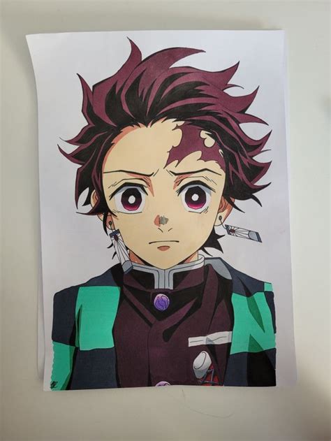 Tanjiro Kamado × Demon Slayer Anime Canvas Painting Anime Sketch Best Anime Drawings