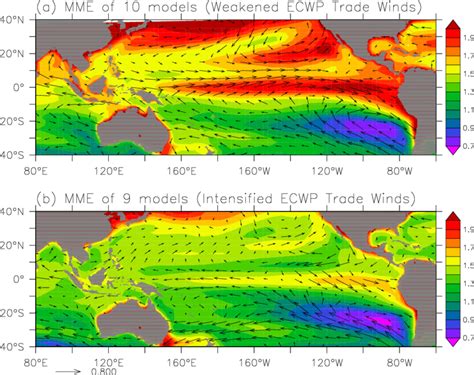 The Mme Of Sst Shading And Hpa Mean Wind Vectors Changes For