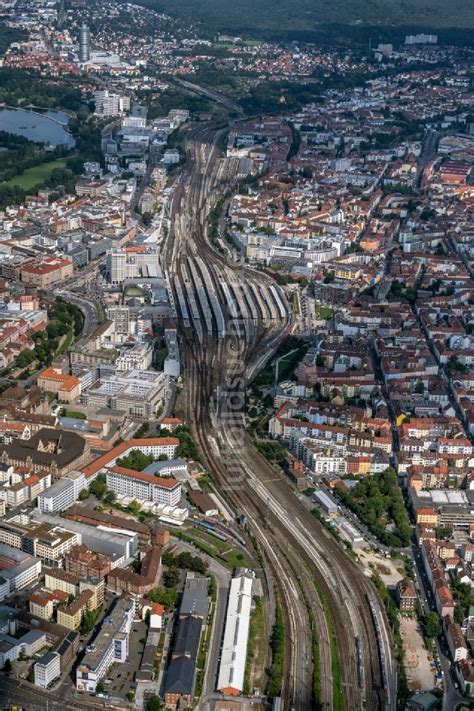 Luftaufnahme Nürnberg Hauptbahnhof der Deutschen Bahn in Nürnberg im