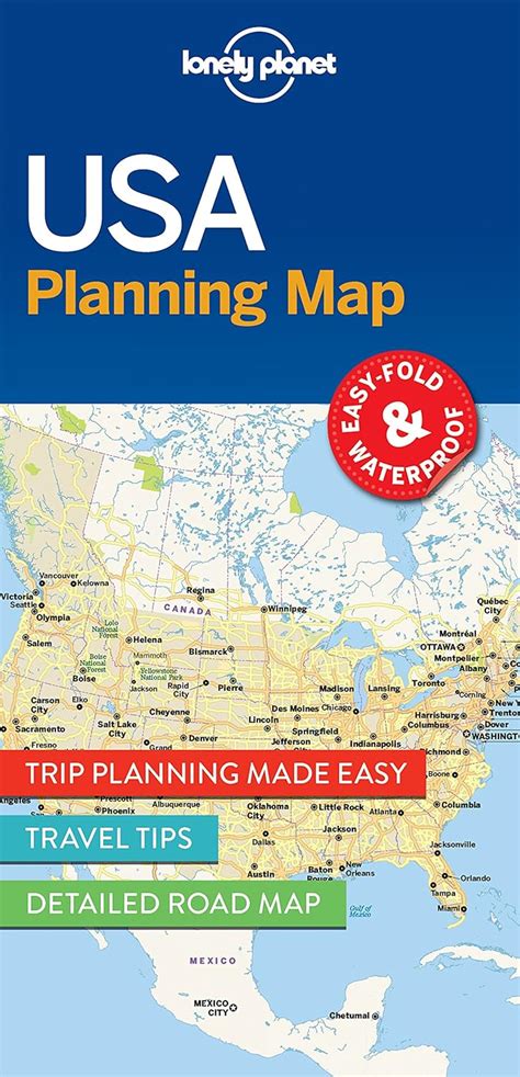 Lonely Planet USA Planning Map Must See Highlights Travel Tips