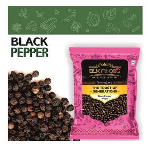 Variety Tellicherry India BLK Foods Whole Black Pepper Packaging