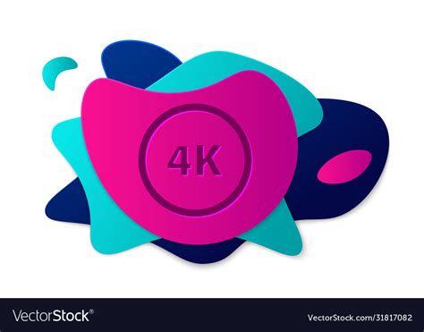 Color 4k Ultra Hd Icon Isolated On White Vector Image