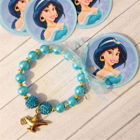 8 Princess Jasmine Genie Lamp Charm Bracelet Birthday Or Slumber Party Favor Jasmine Birthday