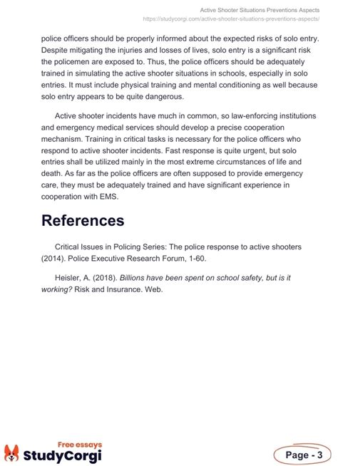 Active Shooter Situations Preventions Aspects Free Essay Example