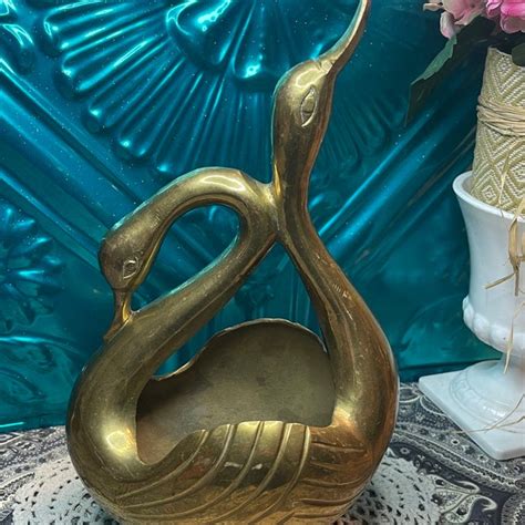 Brass Swan Planter Etsy