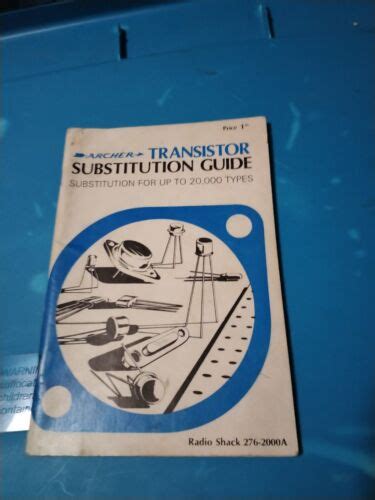 Vintage 1974 Archer Transistor Substitution Guide Radio Shack 276 2000a