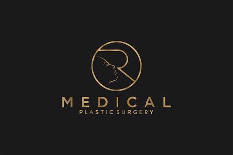 Diseño de logotipo de cirugía plástica médica belleza cara bienestar