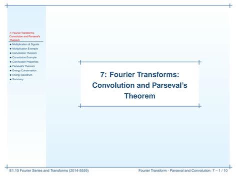 Solution Fourier Transform Convolution And Parseval Theorem Studypool