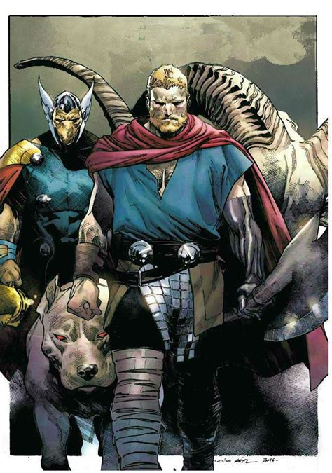 Beta Ray Bill Thori Odinson And Toothgnasher By Olivier Coipel Thor