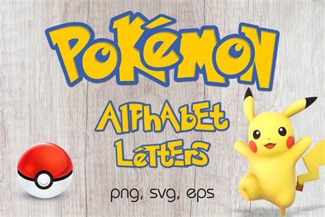 Pokemon Alphabet Letters By North Sea Studio Thehungryjpeg