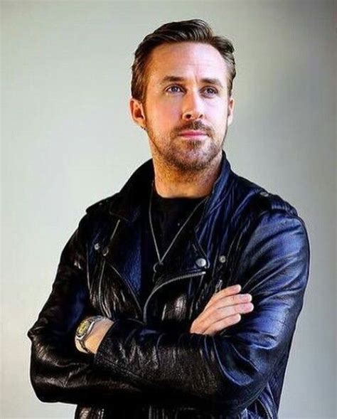 Ryan Gossling Celebrities Male Celebs Leather Men Leather Jacket Ryan Gosling Male Portrait