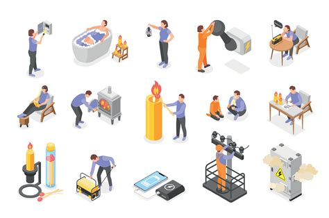 Power Outage Isometric Icons 31983396 Vector Art at Vecteezy