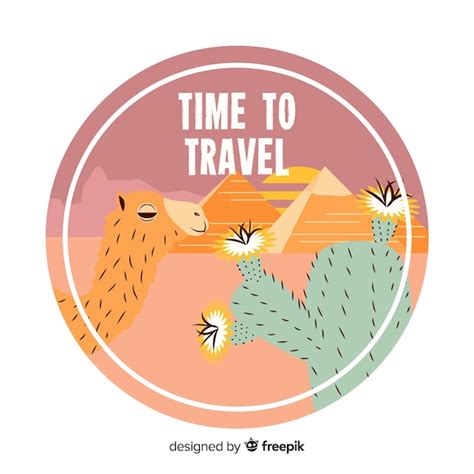 Flat vintage travel logo | Free Vector