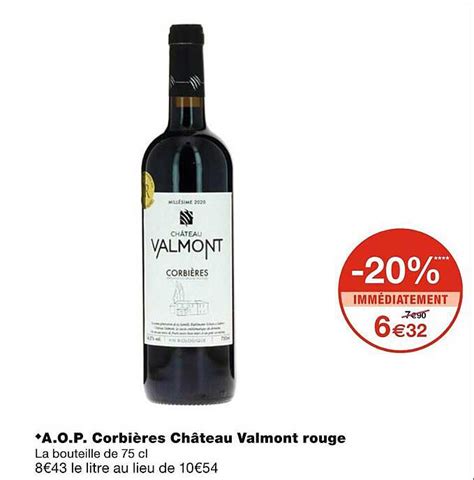 Promo A O P Corbi Res Ch Teau Valmont Rouge Chez Monoprix Icatalogue Fr