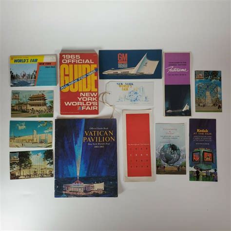 VINTAGE LOT OF 1964 NEW YORK WORLD FAIR ADVERTISING PAPER EPHEMERA POSTCARDS ETC -- Antique ...