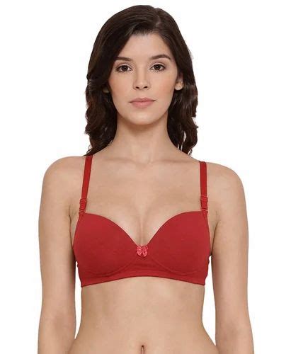 Plain Front Closure Red Padded Cotton Bra At Rs 36 Piece In Hisar Id