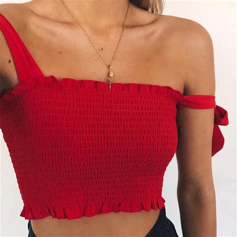 Tie Bow Chiffon Camis Streetwear Tube Top Women Fashion Ruched Pleated Crop Top Sexy Bustier