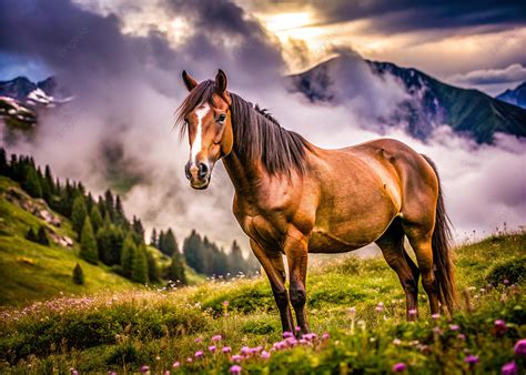 nature  tranquility horse   highlands background portrait horse
