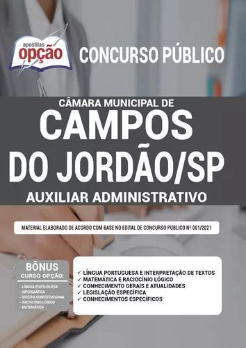 Apostila Câmara Campos Do Jordão Auxiliar Administrativo Mercadolivre