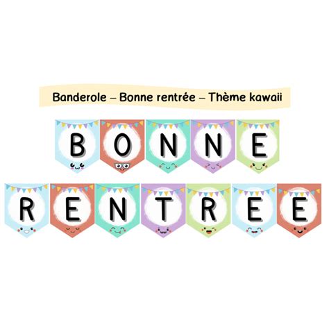 Banderole Bonne rentrée Thème kawaii