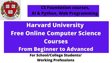 Harvard University Free Online Courses With Certificate Free Computer