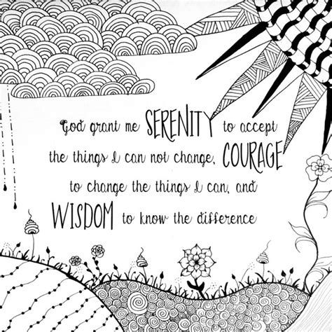 Serenity Prayer Coloring Pages Etsy