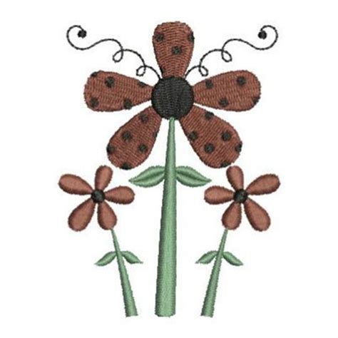 Ladybug Flowers Machine Embroidery Design Embroidery Library At