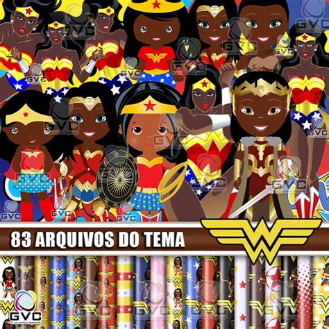 Kit Digital Mulher Maravilha Negra Afro Cute Baby Afro Elo7