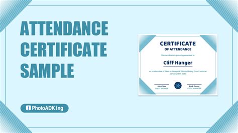 Course Attendance Certificate Template