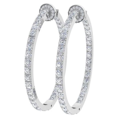 Martin Katz Karat White Gold And Diamond Hoop Earrings Carat At